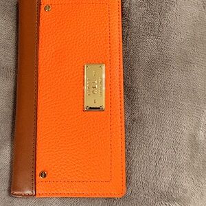 Lauren Ralph Lauren Orange and Brown Wallet
